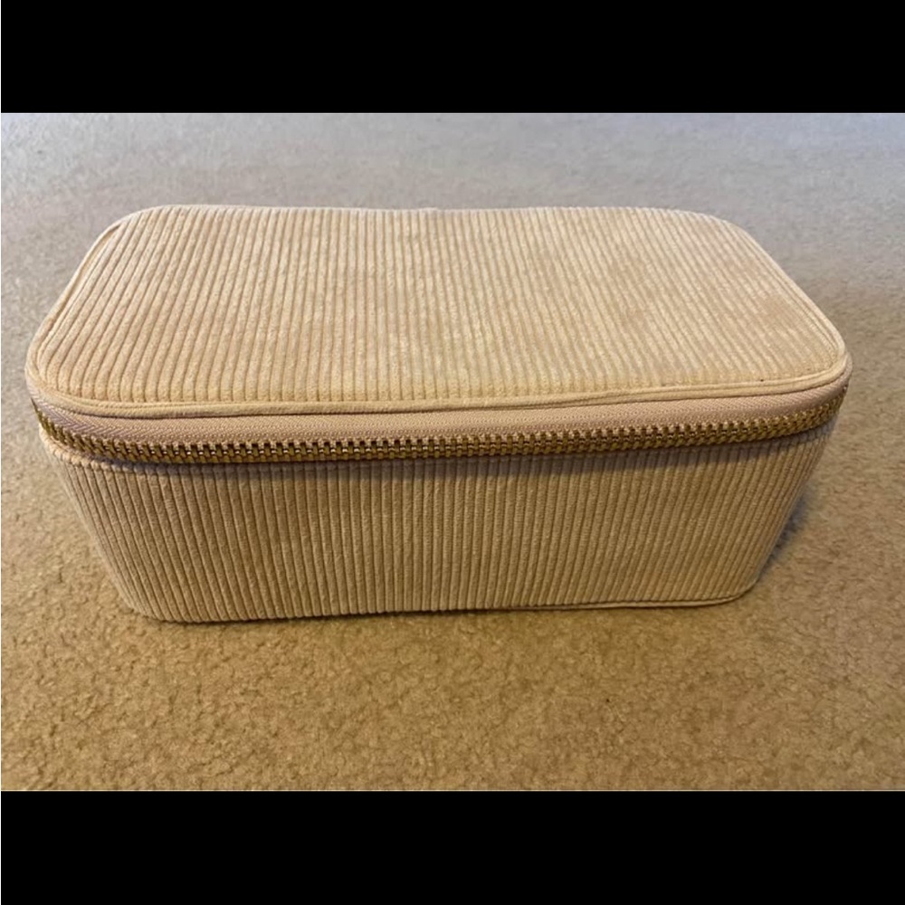 Stoney Clover Lane Hazelnut Corduroy Travel Make Up Case